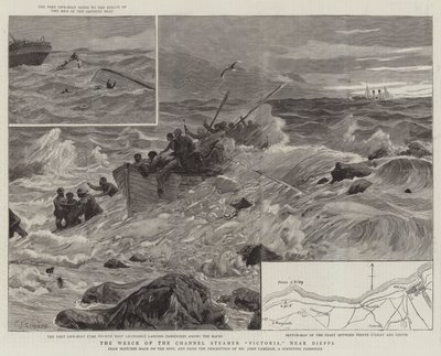The Wreck of the Channel Steamer Victoria Near Dieppe by Charles J. Staniland